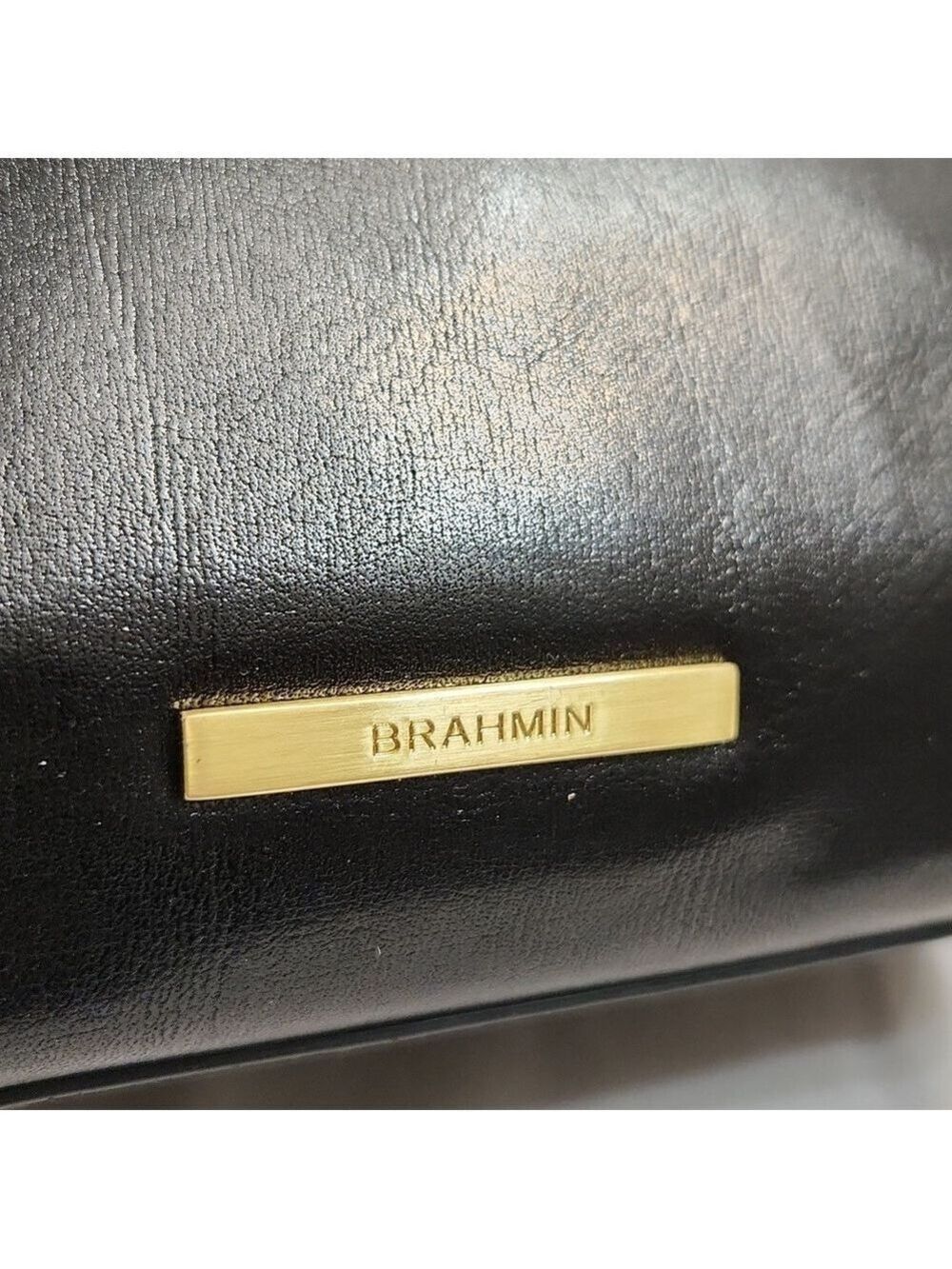 Brahmin Tuscan Tri-texture Carina Black Brown Leather Shoulder Bag - Picture 6 of 15